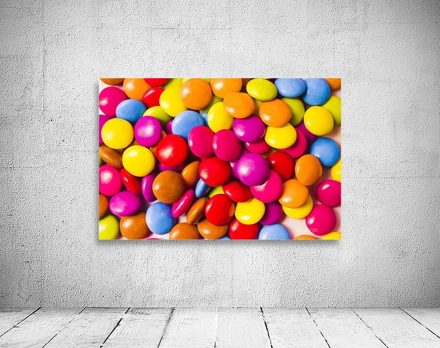 Colourful round candy balls closeup  Wall Preview