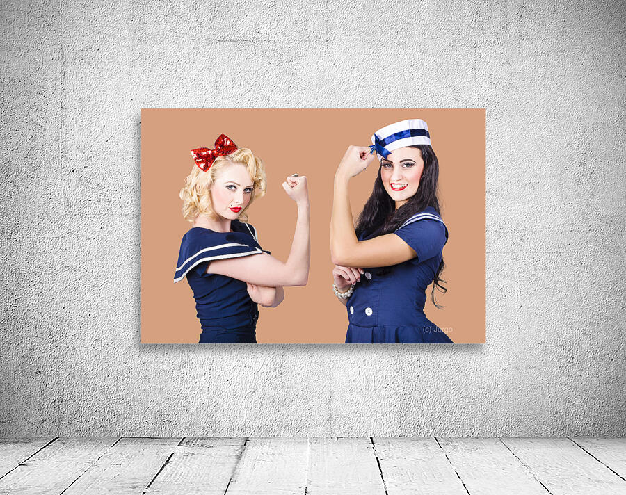 Pin-up sailor girls showing physical strength Wall Preview