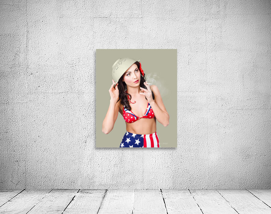 Smoking hot American military pin-up girl Wall Preview
