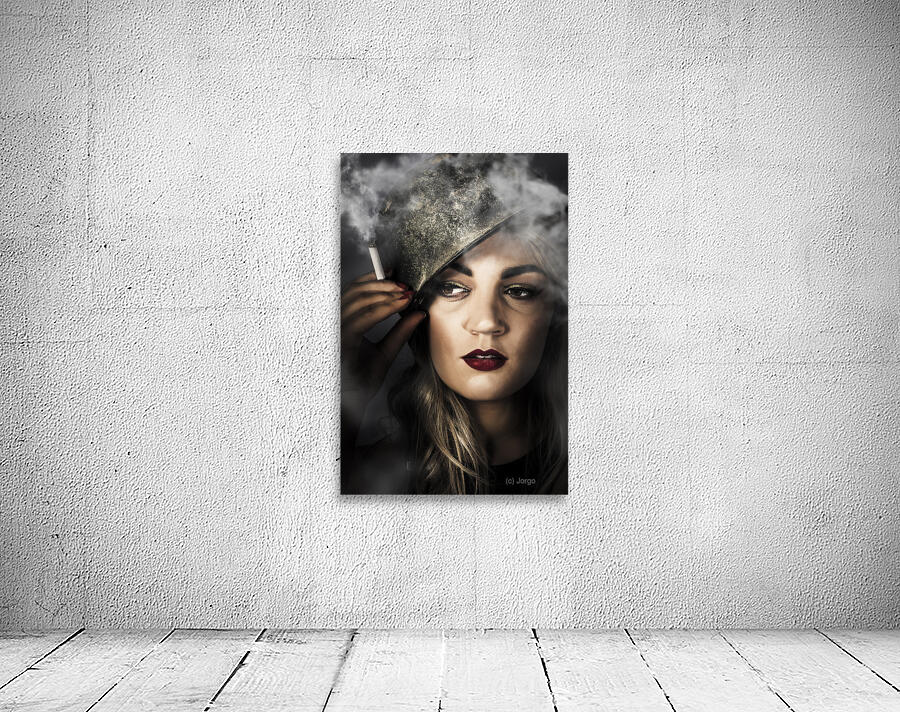 Attractive pinup woman in 1940 military style Wall Preview