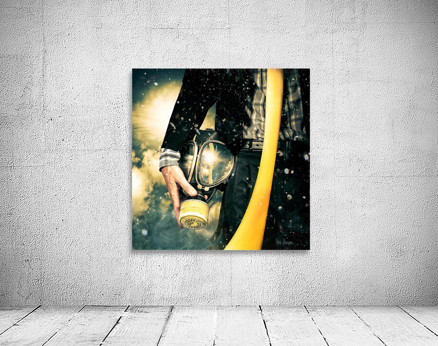 Man with gas mask. New beginning. Sky’s the limit Wall Preview