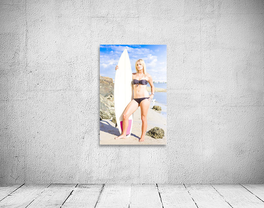 Beautiful Young Blond Surf Woman Wall Preview