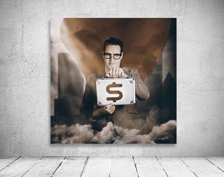 Super hero business man with Investment returns Wall Preview