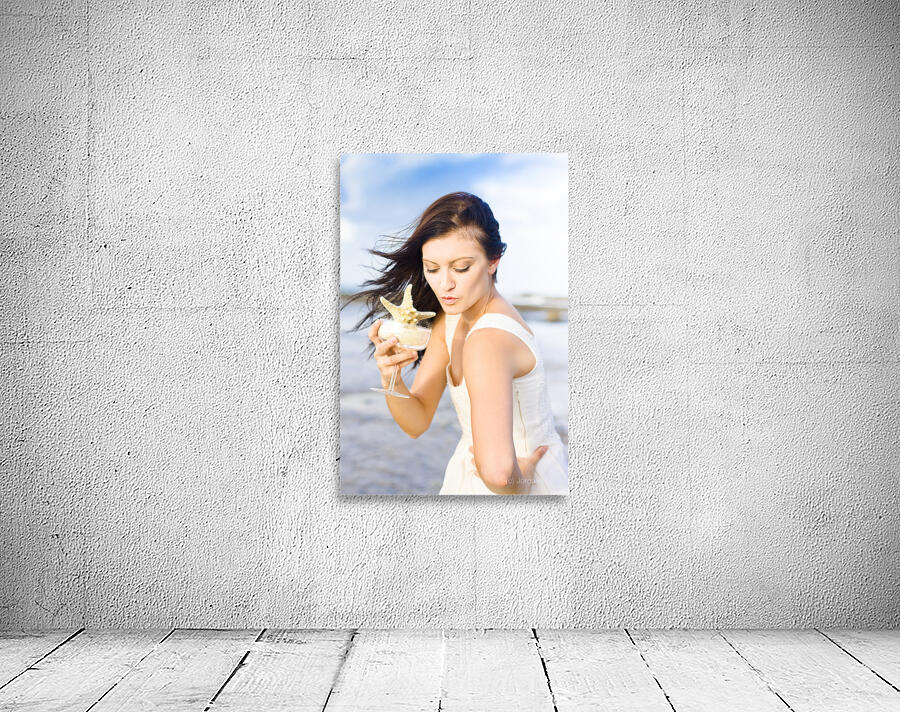Woman Holding Star Fish Cocktail Wall Preview