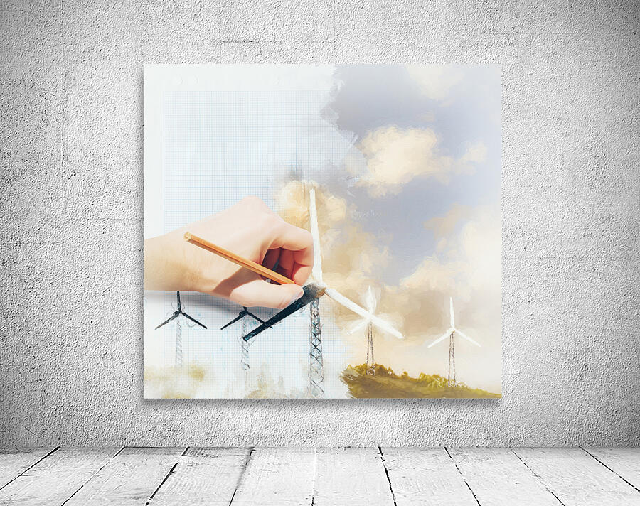 Environment engineer drafting sustainable design Wall Preview