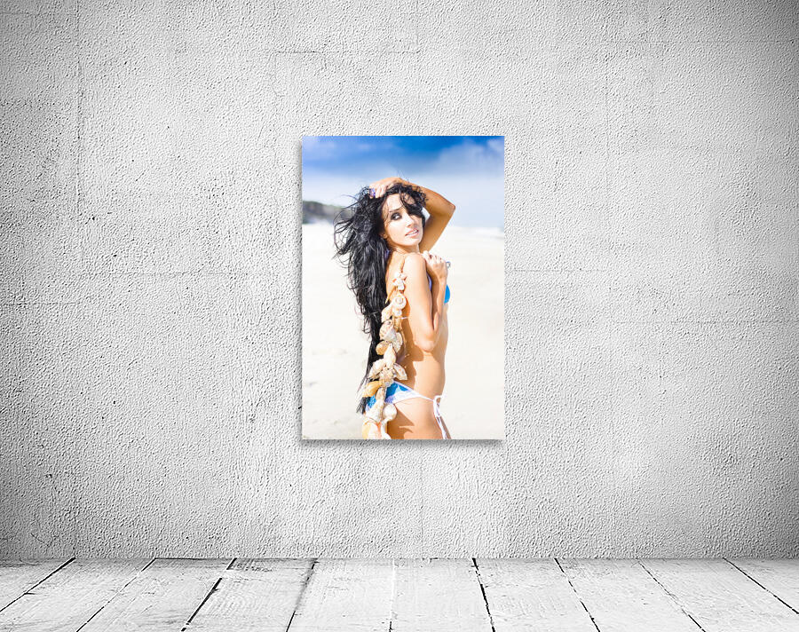 Girl Relaxing On Beach Wall Preview