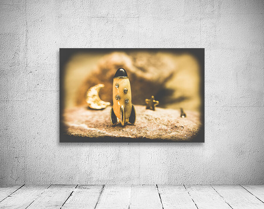 Moon rocket at space station on the dark side Wall Preview