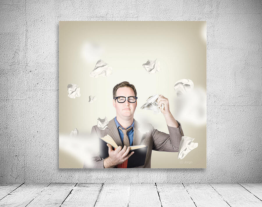 Businessman revising strategy in choice for change Wall Preview