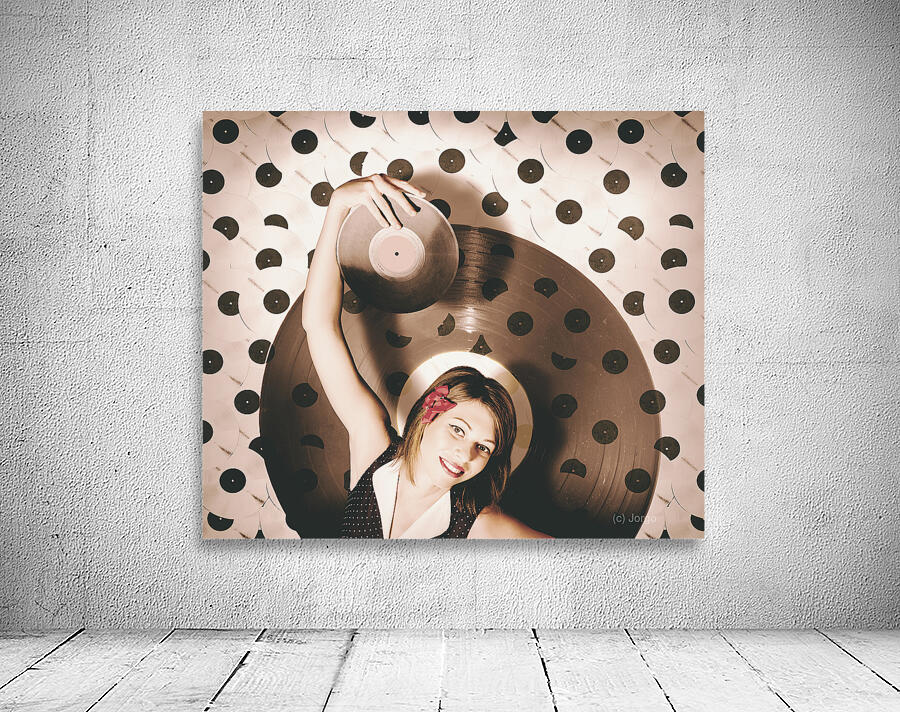 Pinup DJ rocking around the clock  Wall Preview