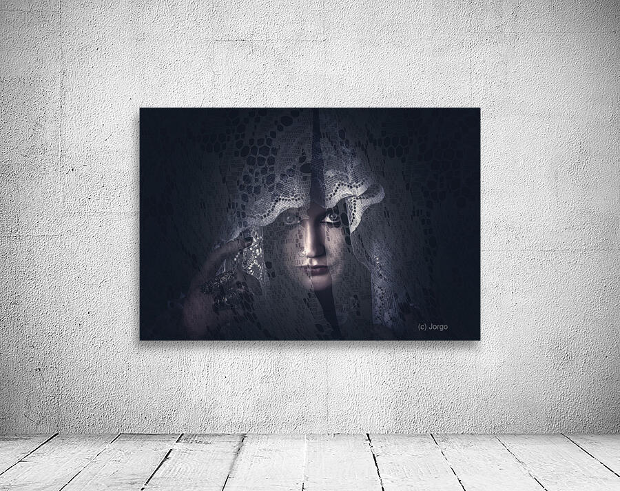 Mysterious female mystic veiled in lace secrecy  Wall Preview