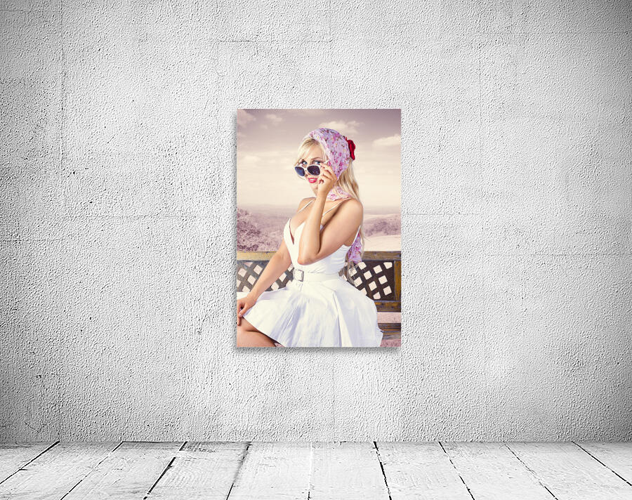 Beautiful retro fashion girl. australian landscape Wall Preview