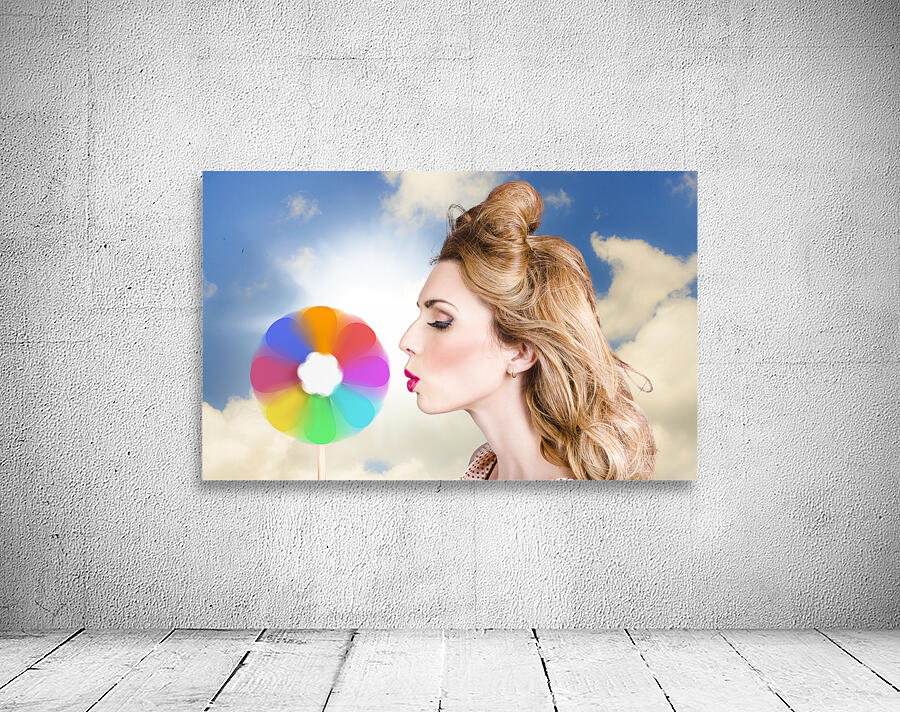 Makeup beauty girl blowing hair colors palette Wall Preview