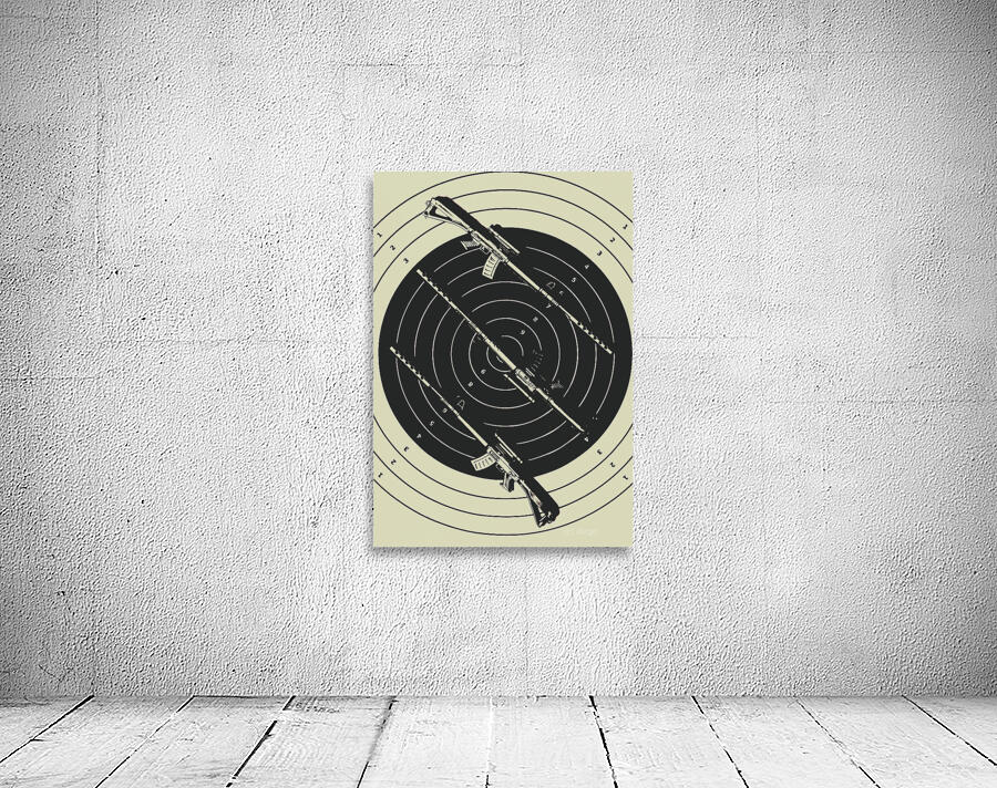 Line art rifle range Wall Preview