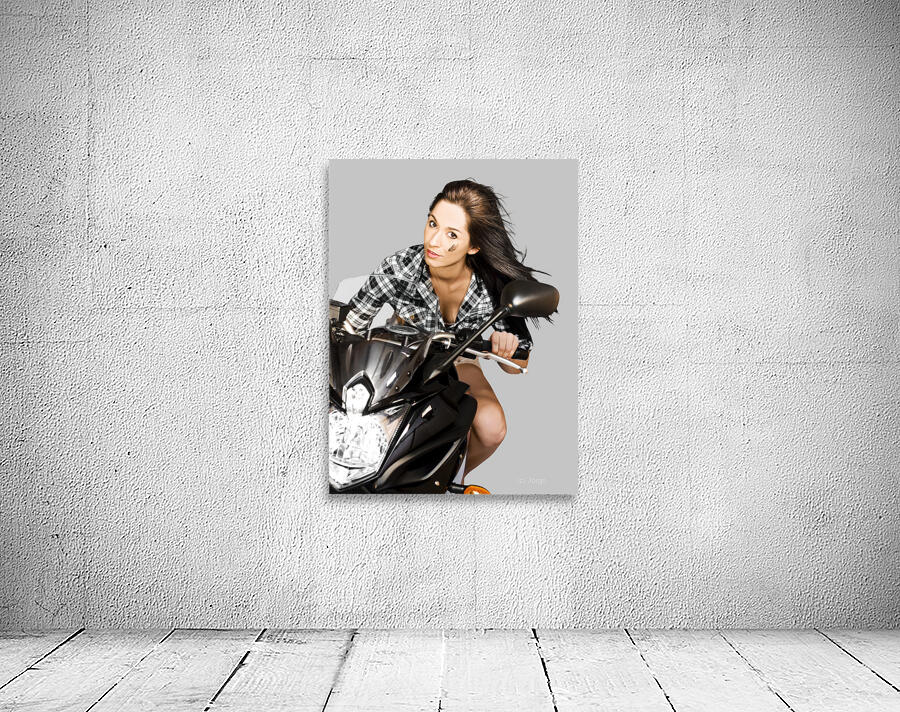 Racing Biker Woman Wall Preview