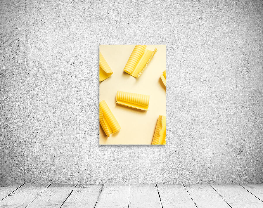 Butter curls on white background Wall Preview