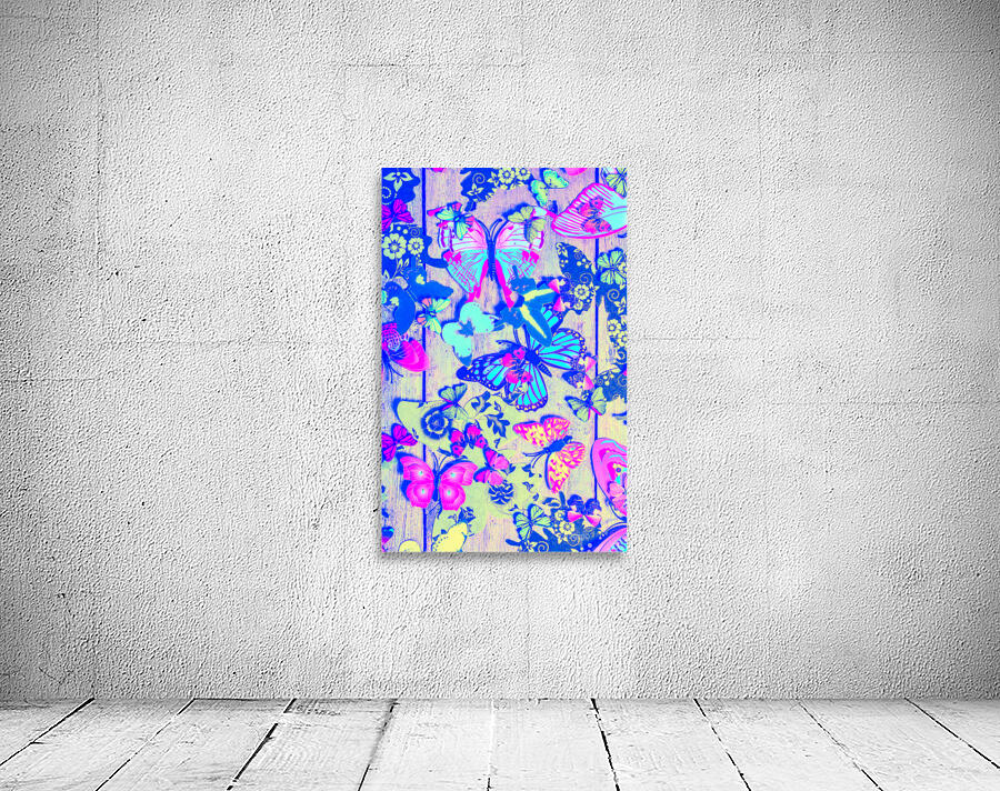 Pastel wings and button butterflies Wall Preview