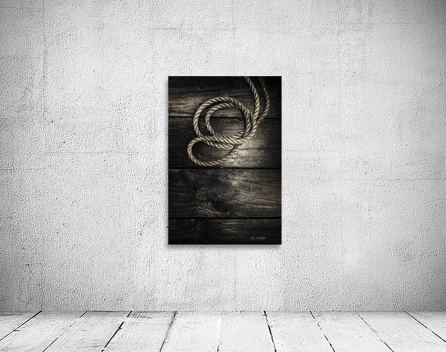 Nautical rope on boat deck. Maritime knots Wall Preview