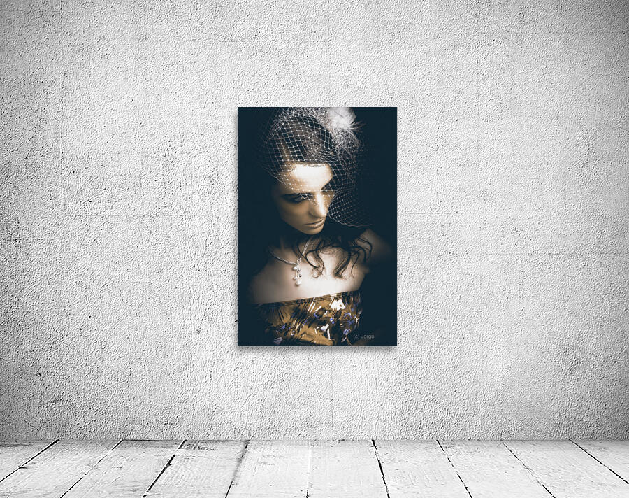 Close Up Portrait Of A Beautiful Vintage Bride Wall Preview