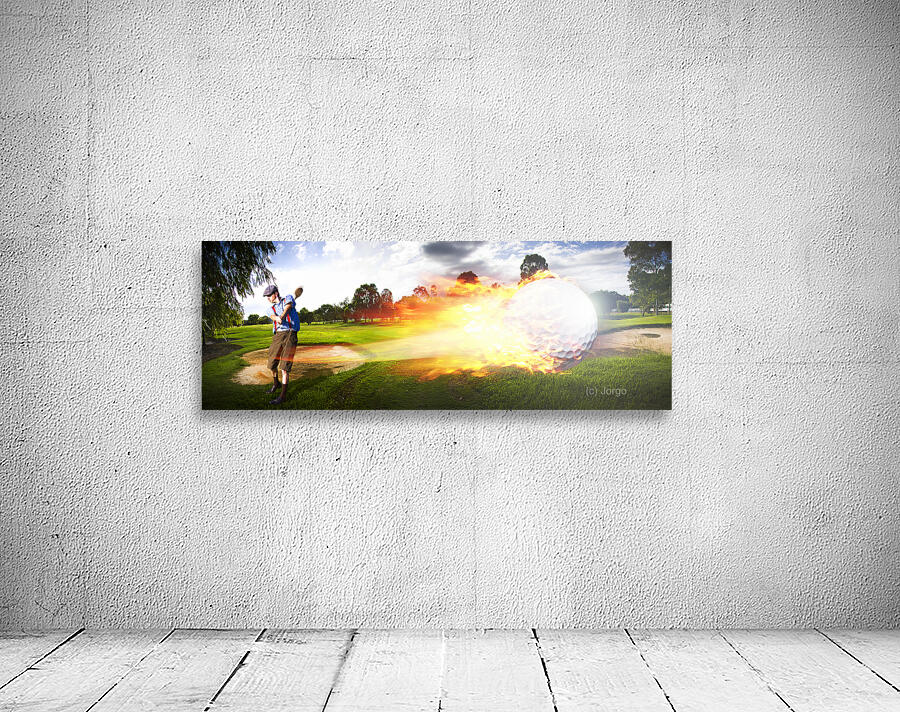 Golf Ball On Fire Wall Preview