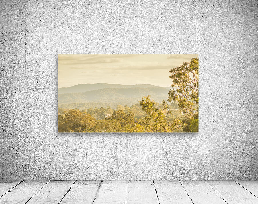 Hills trees and pastel browns Wall Preview