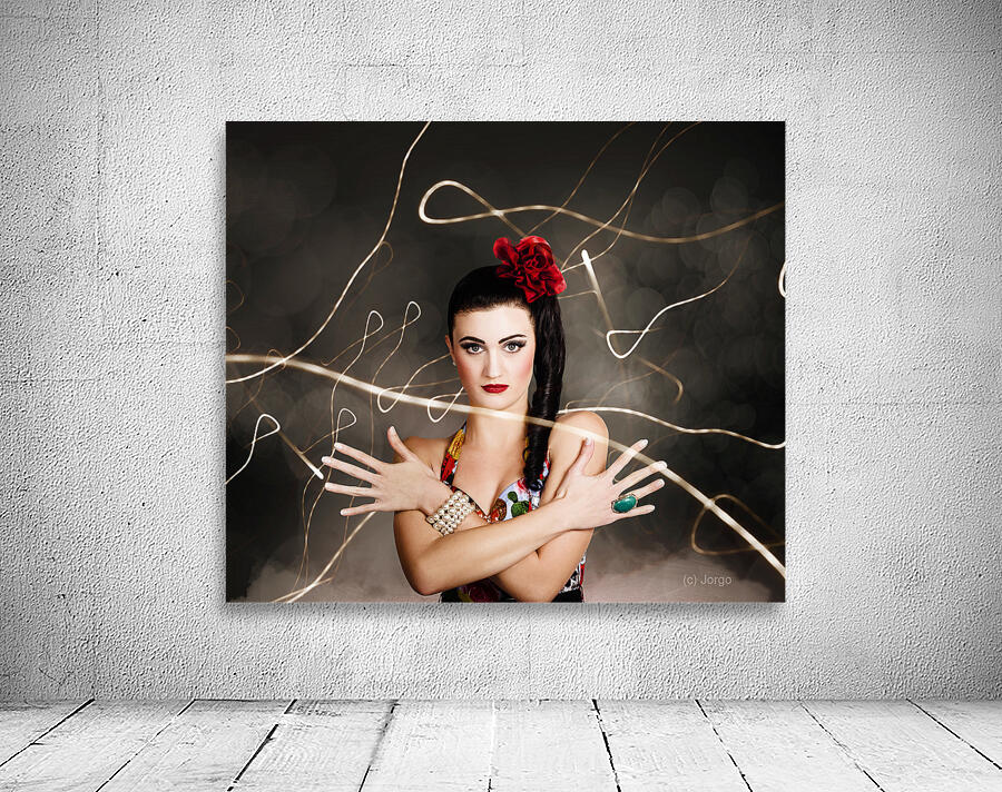 Beautiful girl in retro fashion style Wall Preview