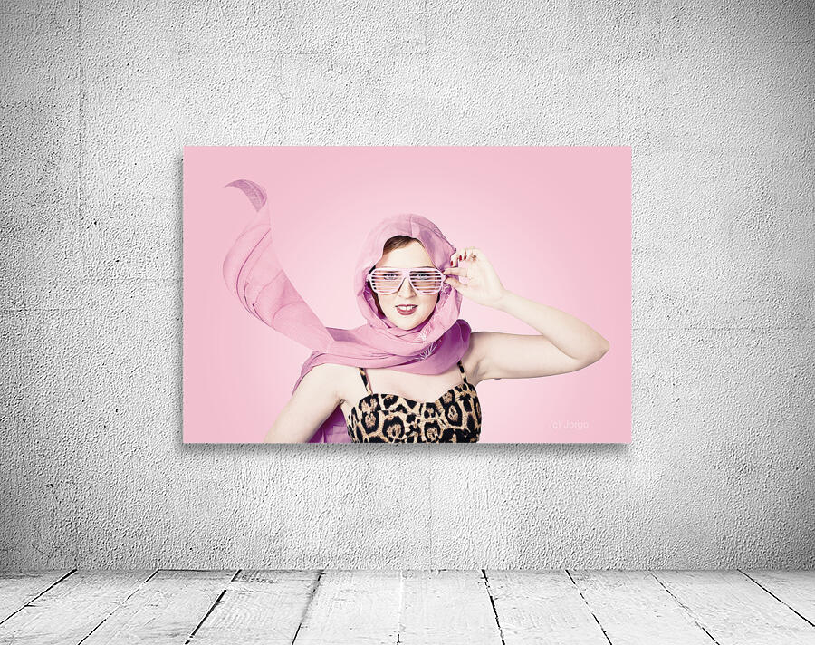 Beautiful retro girl in pink 1950 pinup fashion Wall Preview