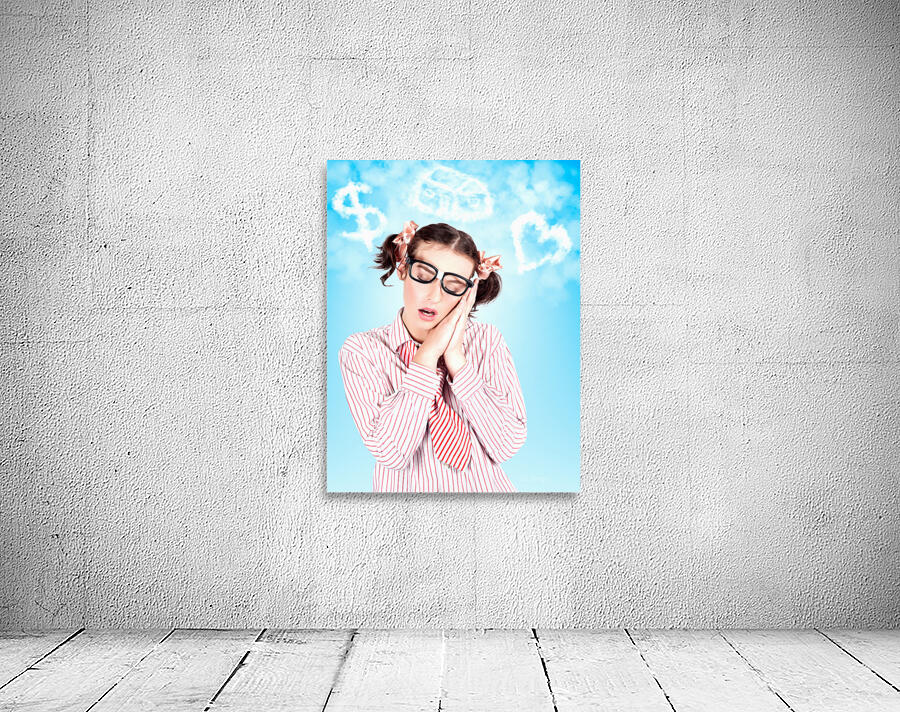 Business Woman In A Money House And Love Dream Wall Preview