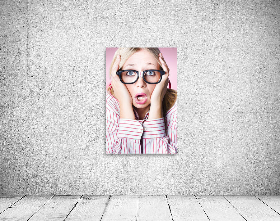 Hysterical business woman having panic attack Wall Preview