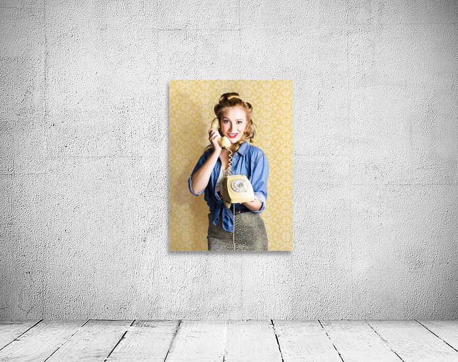 Vintage Fifties Telephone Operator Holding Phone Wall Preview