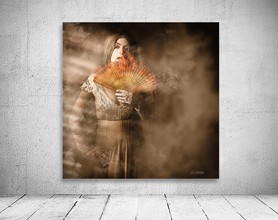 Fantasy fine art portrait. Elegant vampire woman Wall Preview