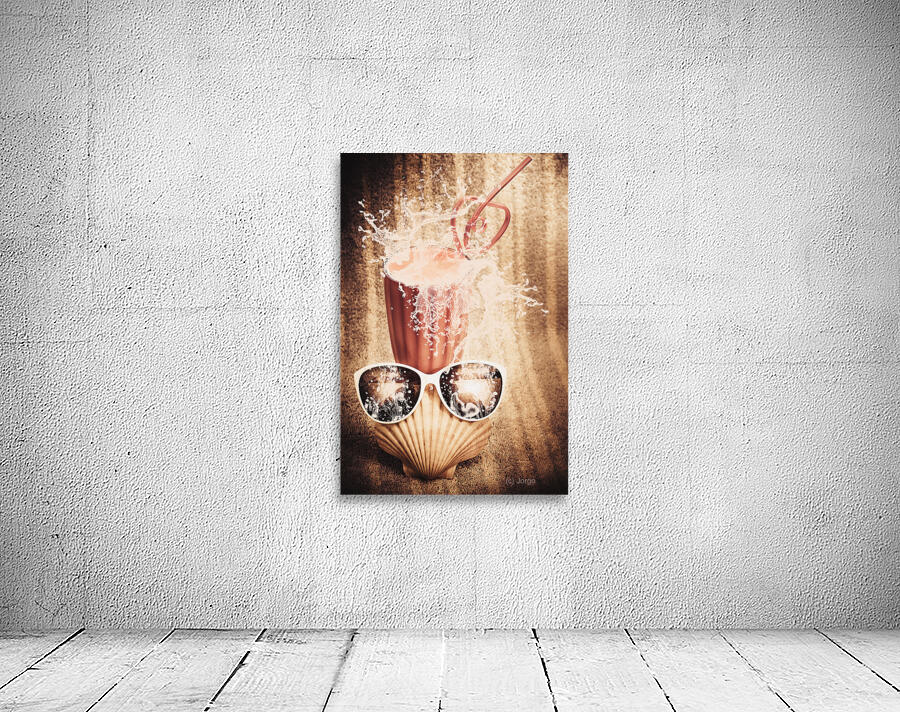 Beach milkshake with a strawberry splash Wall Preview