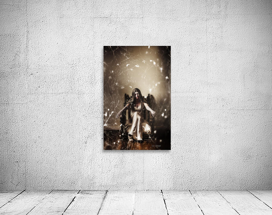 Dark portrait of a demon woman in haunted house Wall Preview