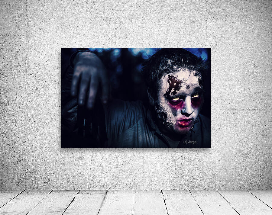 Scary zombie looking gravely ill. Monster disease Wall Preview