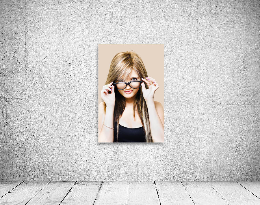 Isolated Sexy Girl Wearing Glasses On White Wall Preview