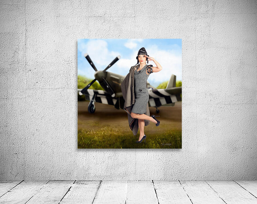 40s military pin up girl. Air force style Wall Preview