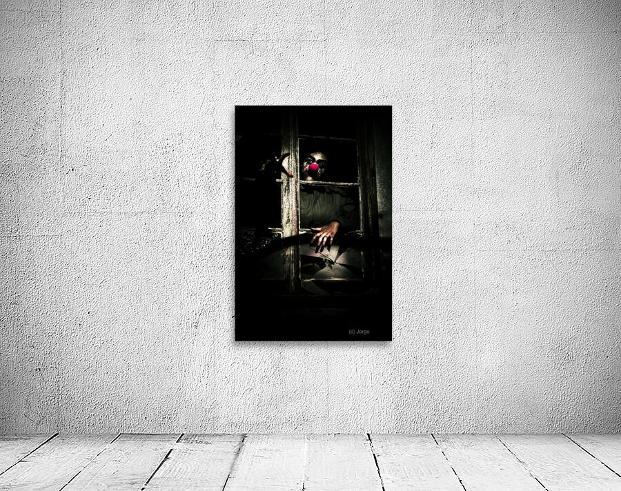 Scary Clown Clawing Window Wall Preview