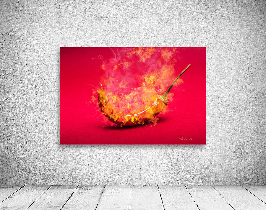 Burning red hot chili pepper. Mexican food Wall Preview