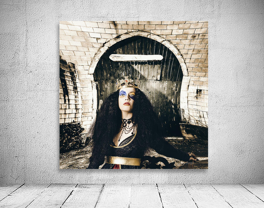 Fashion beauty princess sitting by castle door Wall Preview