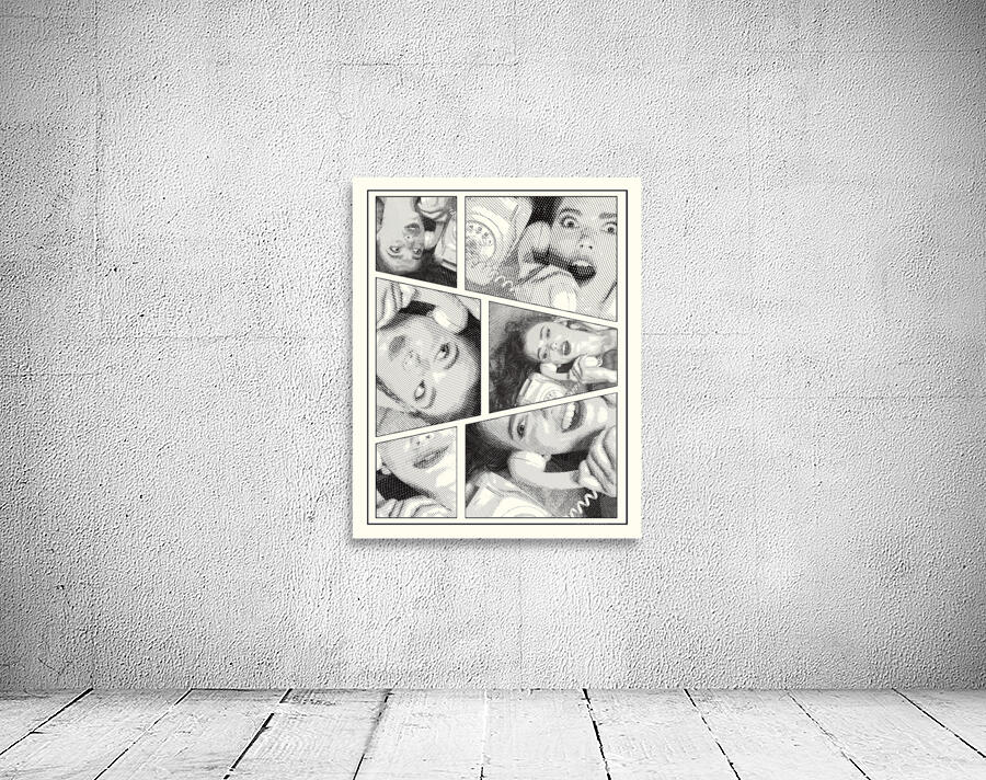 Line art pin-up girl on telephone Wall Preview