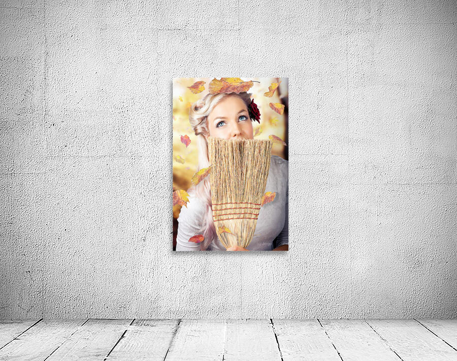 Retro Pinup Girl Doing Spring Clean Wall Preview