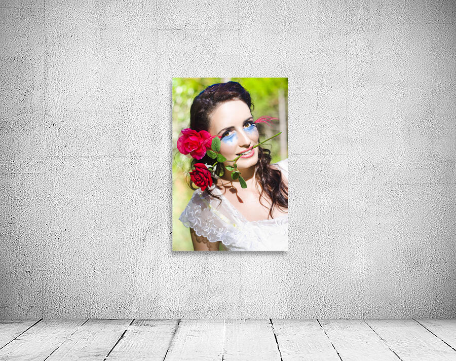 Woman With Red Roses Wall Preview