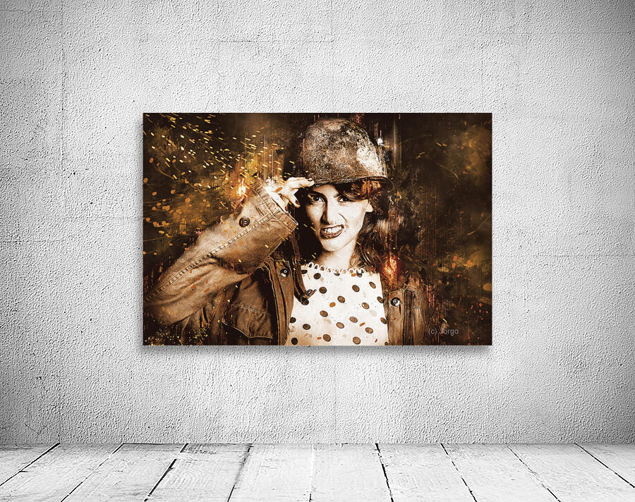 Tough pin up soldier Wall Preview