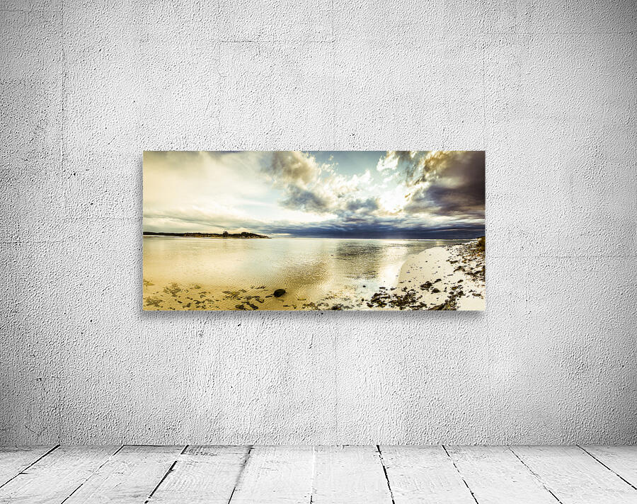 Beach panorama of a sunrise over the sea Wall Preview