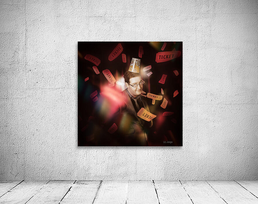 Comedy entertainment man on theater stage Wall Preview