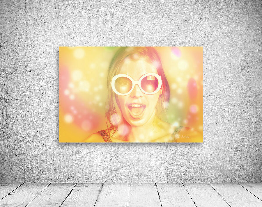 Pinup beauty in excited fashion abstract  Wall Preview