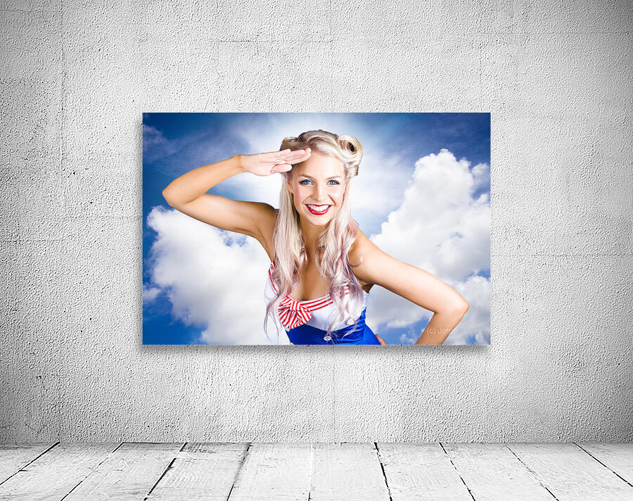 Navy Sailor Pinup Saluting Wall Preview