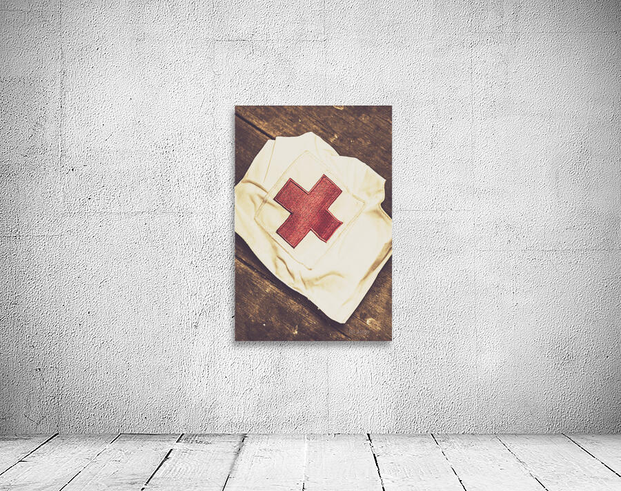 Antique nurses hat with red cross emblem Wall Preview