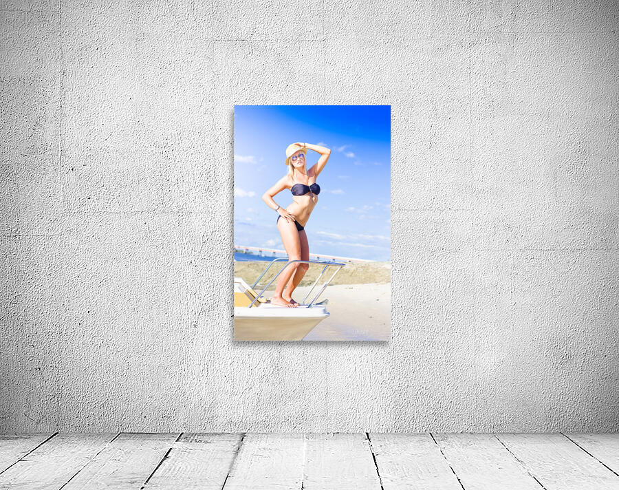 Beach Babe On Cruise Boat Wall Preview