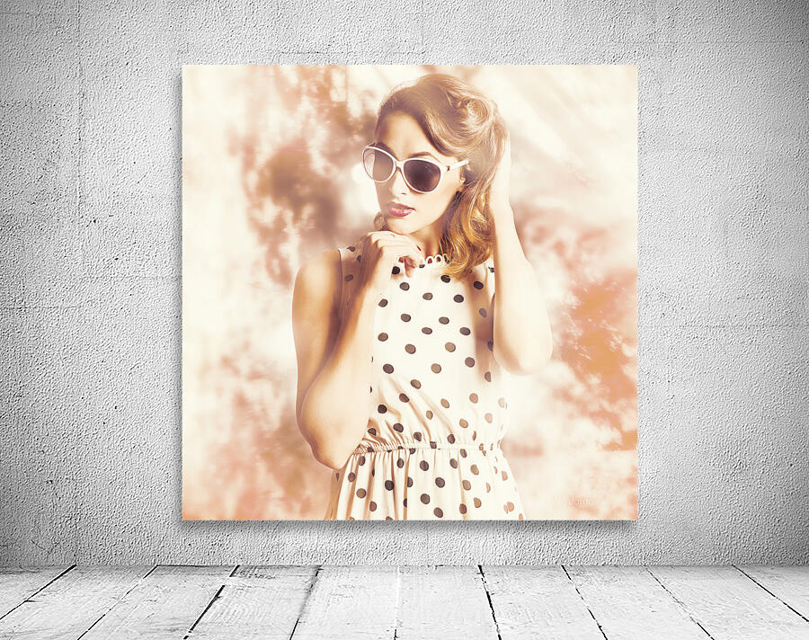 Pinup golden girl with perfect makeup and hair Wall Preview