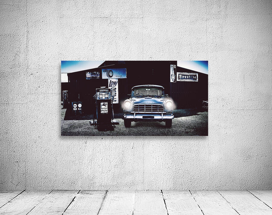 60s Australian FC Holden parked at old garage Wall Preview